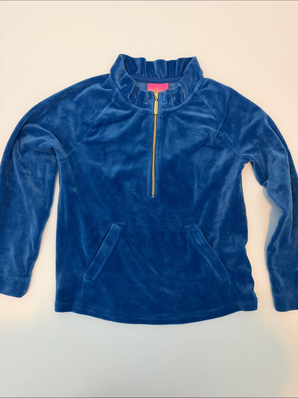 Lilly Pulitzer Royal Blue Plush Half-Zip Pullover